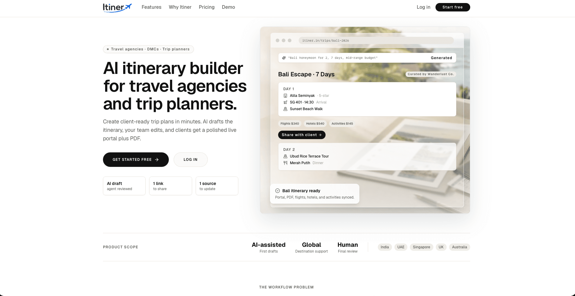 Itiner product screenshot